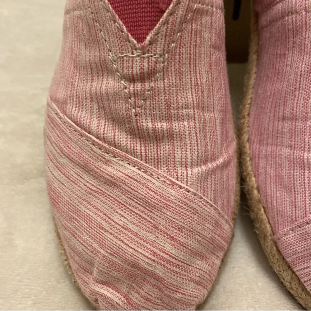 Toms Pink And White Striped Espadrilles